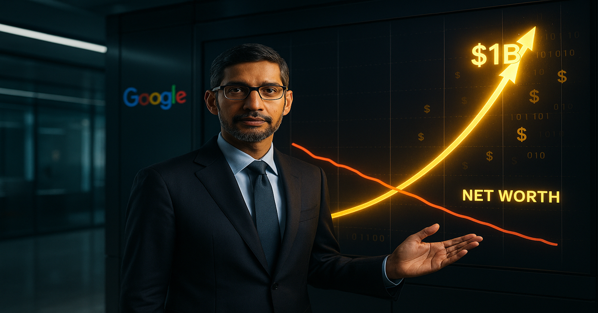 CEO Sundar Pichai Salary Was Cut, But He Just Made $1,100,000,000. The Math Doesn't Make Sense… Until You See This